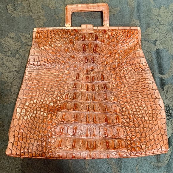 🌺ELLEN TRACY Croc Embossed Handbag (NEVER USED) - Picture 1 of 16